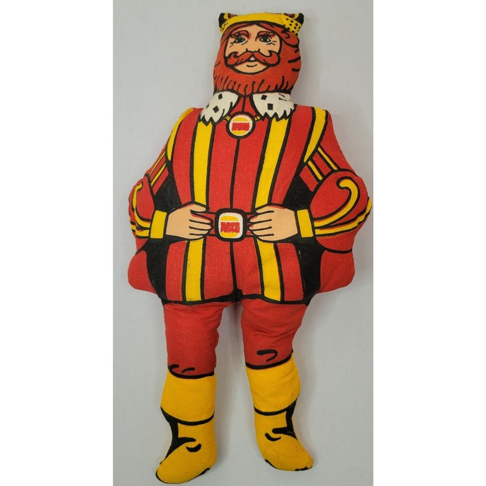 Vintage 1970s Burger King 13" Plush Doll THE KING Fast Food Promo Made in USA